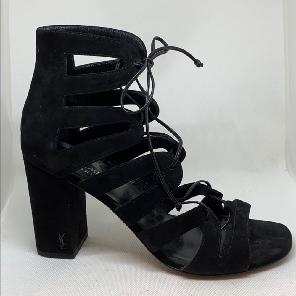 Saint Laurent Black Suede Gladiator Sandal
